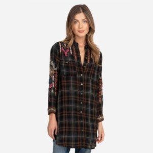 JOHNNY WAS Plaid Western Tunic Dress, Large